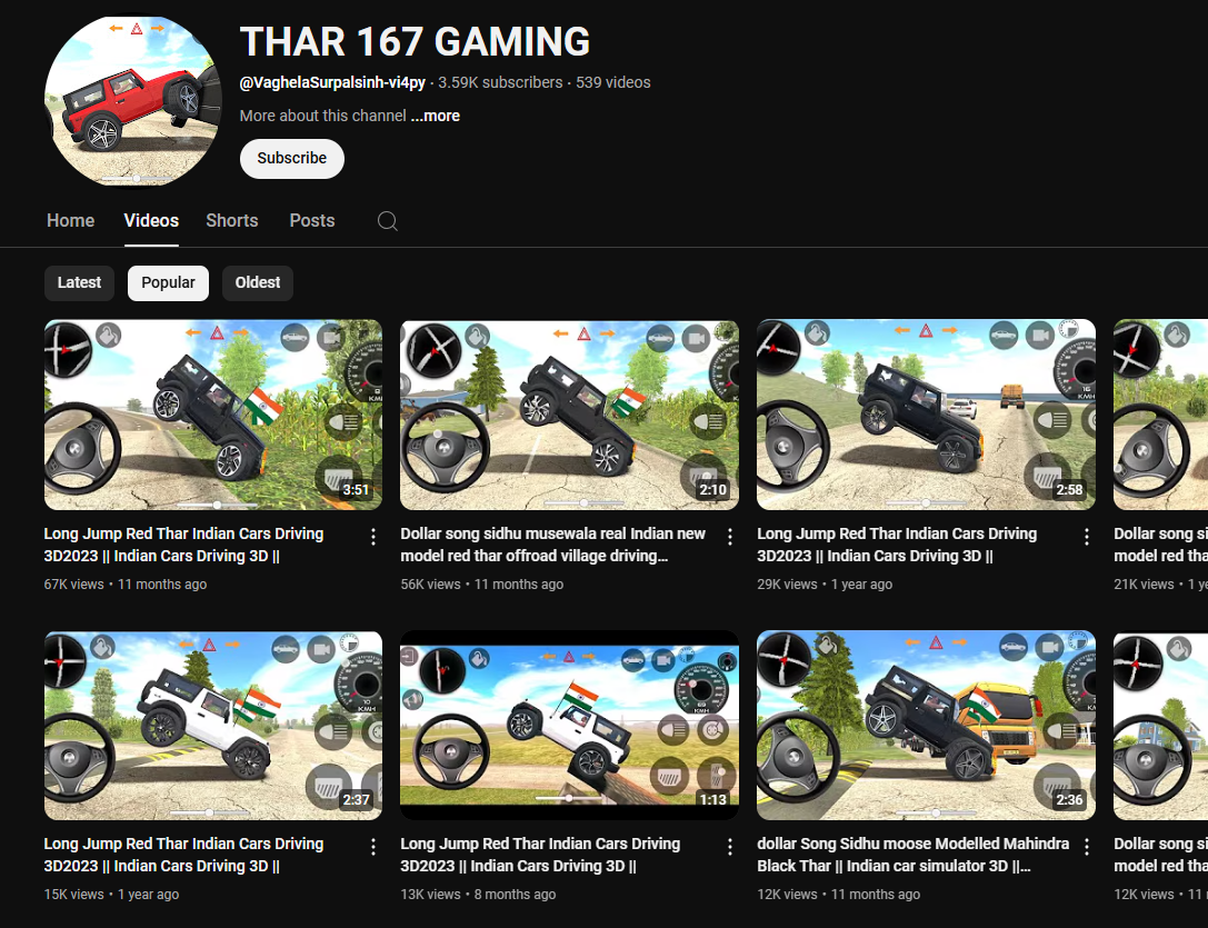 YouTube Channel Gaming