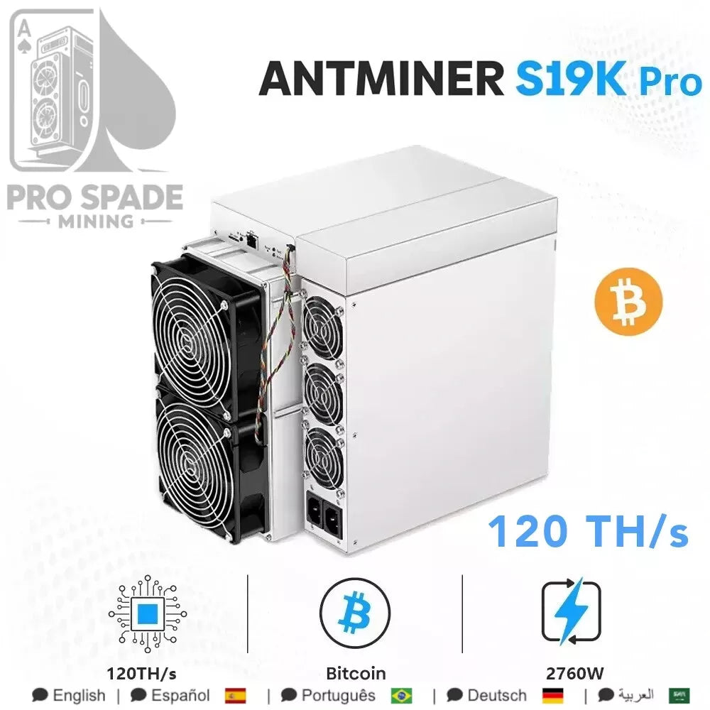 Bitmain New Antminer S19K pro 120T Bitcoin Miner BTC BCH ASIC Miner 2760W SHA256