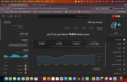 YouTube Arabic Channel 1.25M