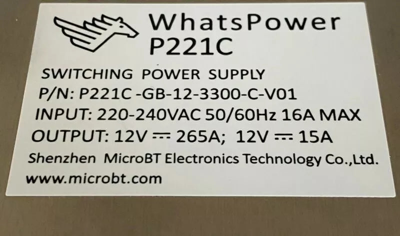 WhatsMiner M31S 76T BTC ASIC Bitcoin Miner Machine, SHA-256, Hashrate of 76Th/s-